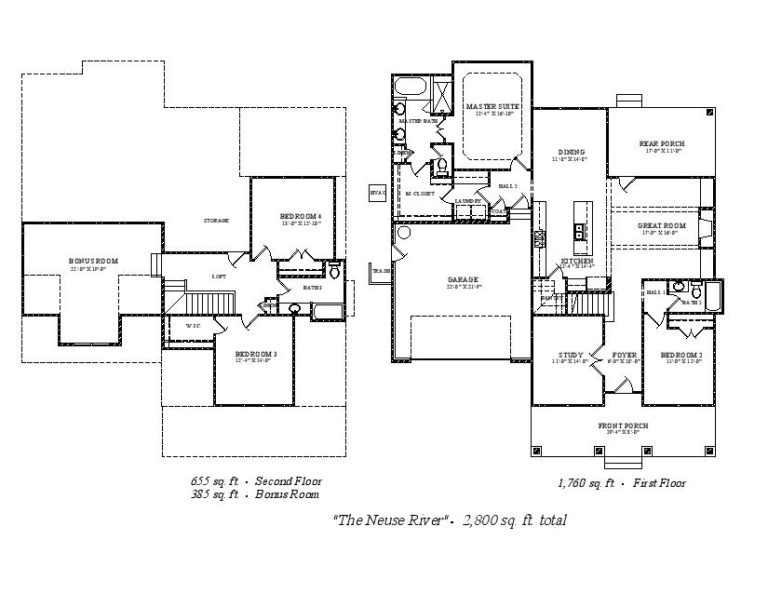 Neuse River Home Plan 2819 Sq. Ft. Charter Building Group